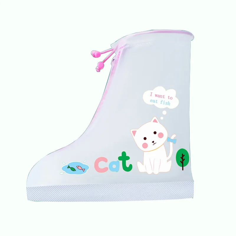Cartoon Rain Shoe Cover Unicorn Boys' Rainproof Dinosaur Girls' Rainy Shoe Cover Double Layer Waterproof Parent Child