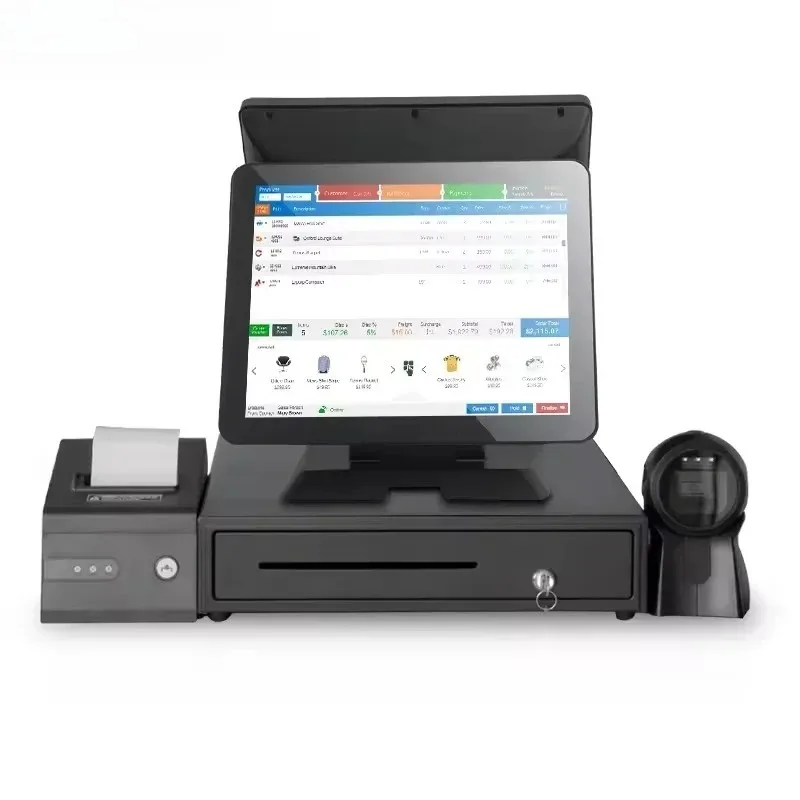 Factory Direct 15 Inch Dual Screen Touch POS Cash Register All-in-One POS Terminal System