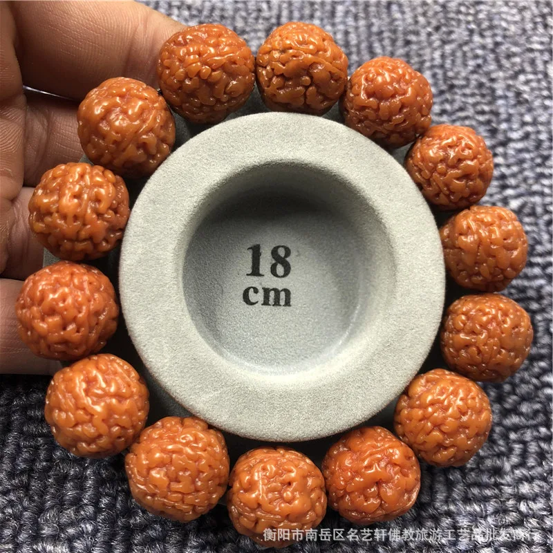 Factory Supply Rudraksha Bracelet Five Faces Dragon Scale Texture Big Strawberry Beads Bracelet Machine Brush Jadified Coated Pu