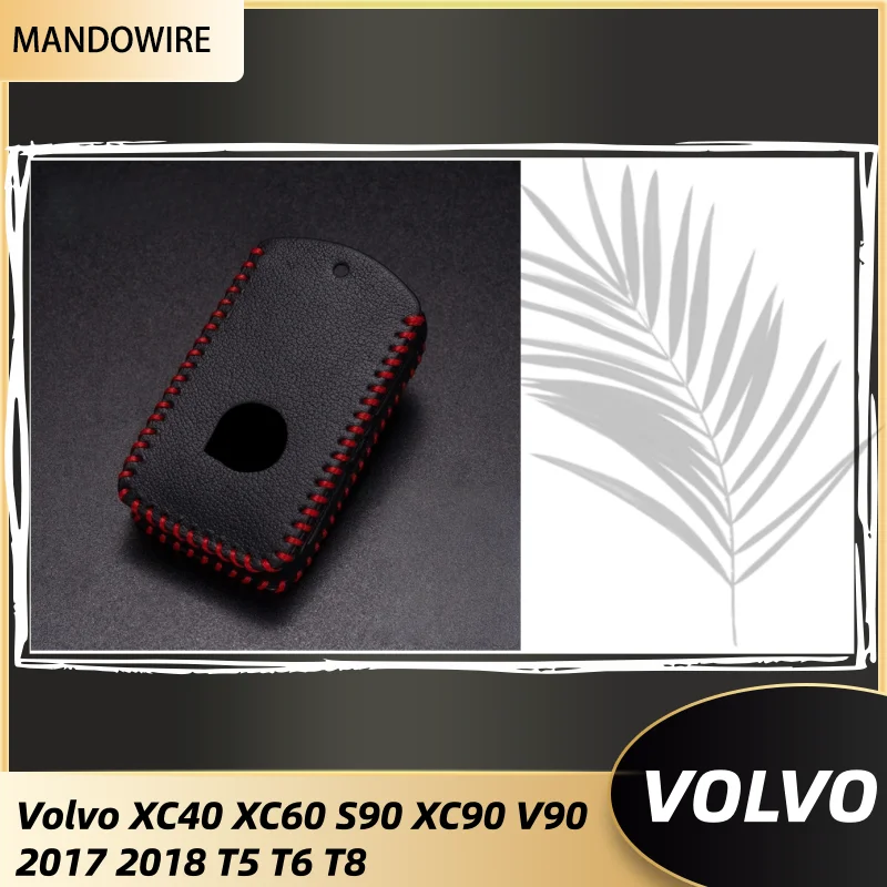 

Car Leather Key Case Holder Cover Shell For Volvo XC40 XC60 S90 XC90 V90 2017 2018 T5 T6 T8 Fob Smart Key Protection Bag