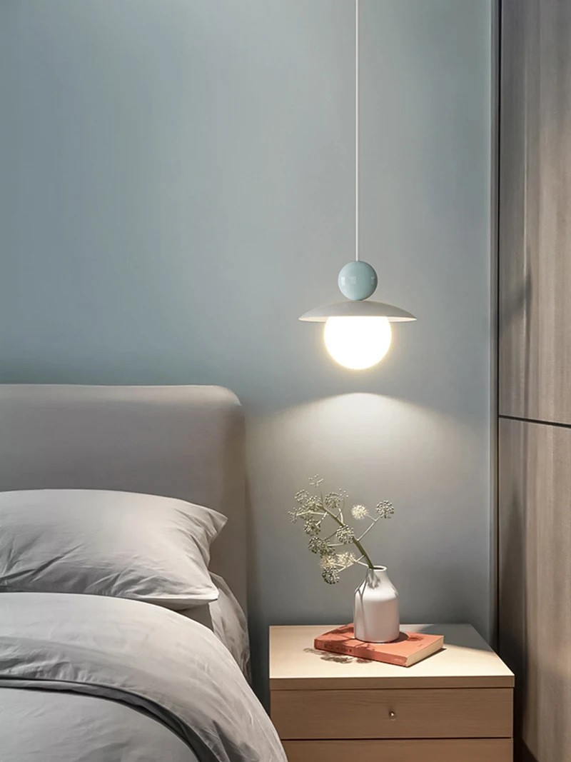 Nordic LED Pendant Light Cream Style Modern Hanging Lamp Indoor Lighting Room Decor Chandeliers For Living Room Bedside Bedroom