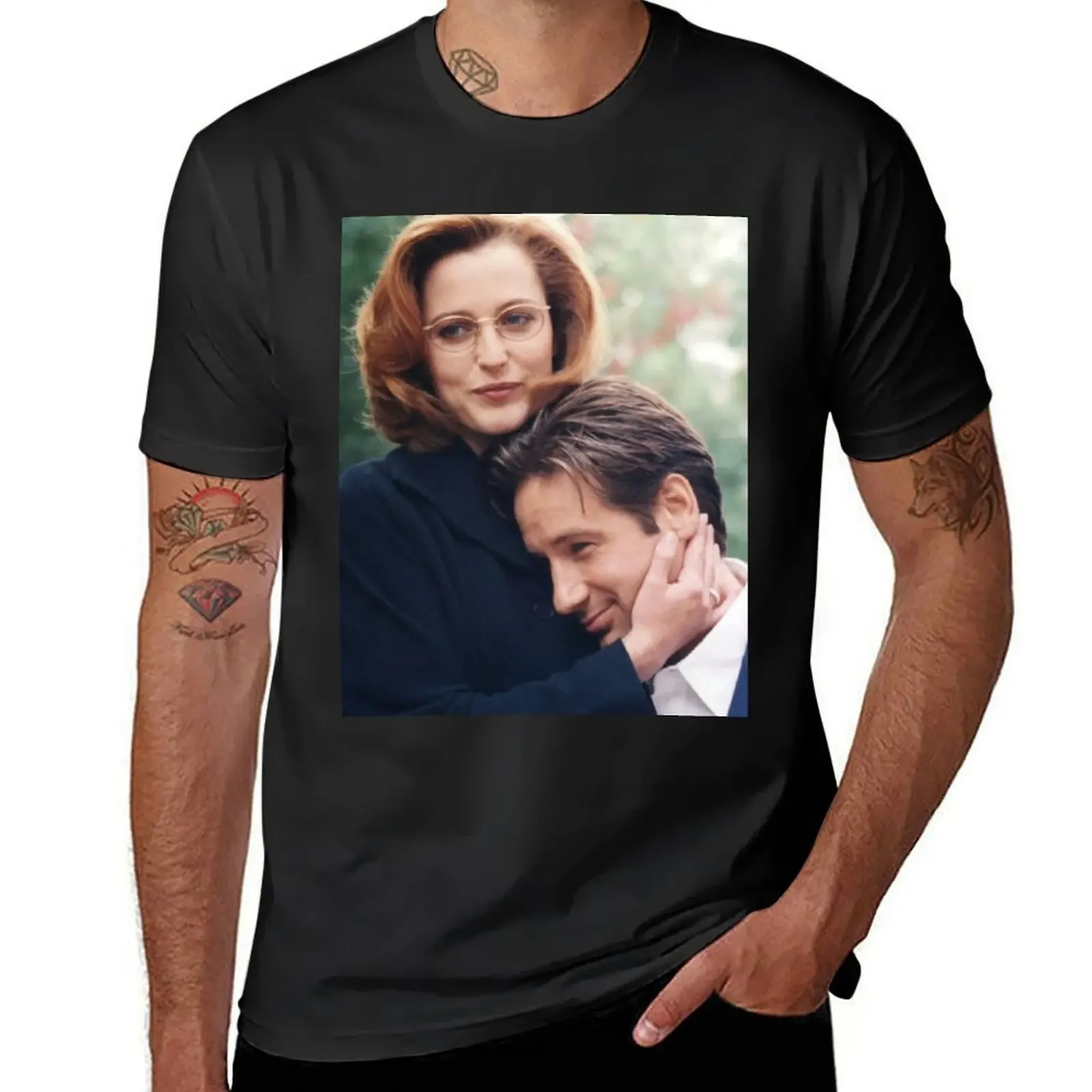 dana scully x files fox mulder T-Shirt boys whites vintage clothes heavyweights mens clothing