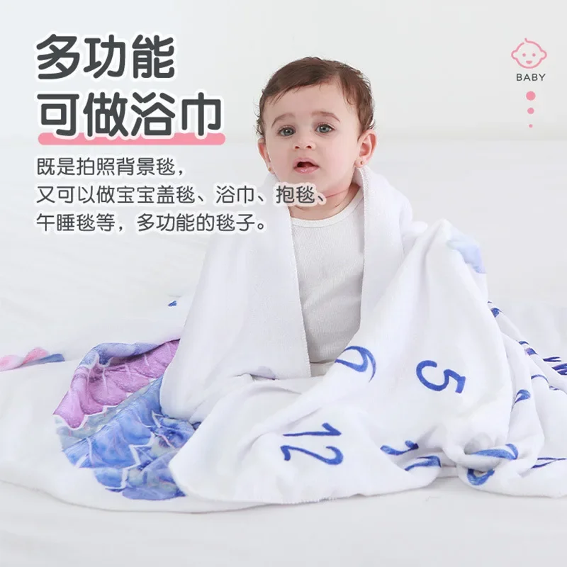 الطفل معلم الفانيلا بطانية الوليد التصوير بطانية الطفل التصوير الحصير خلفية القماش النمو بطانية تذكارية