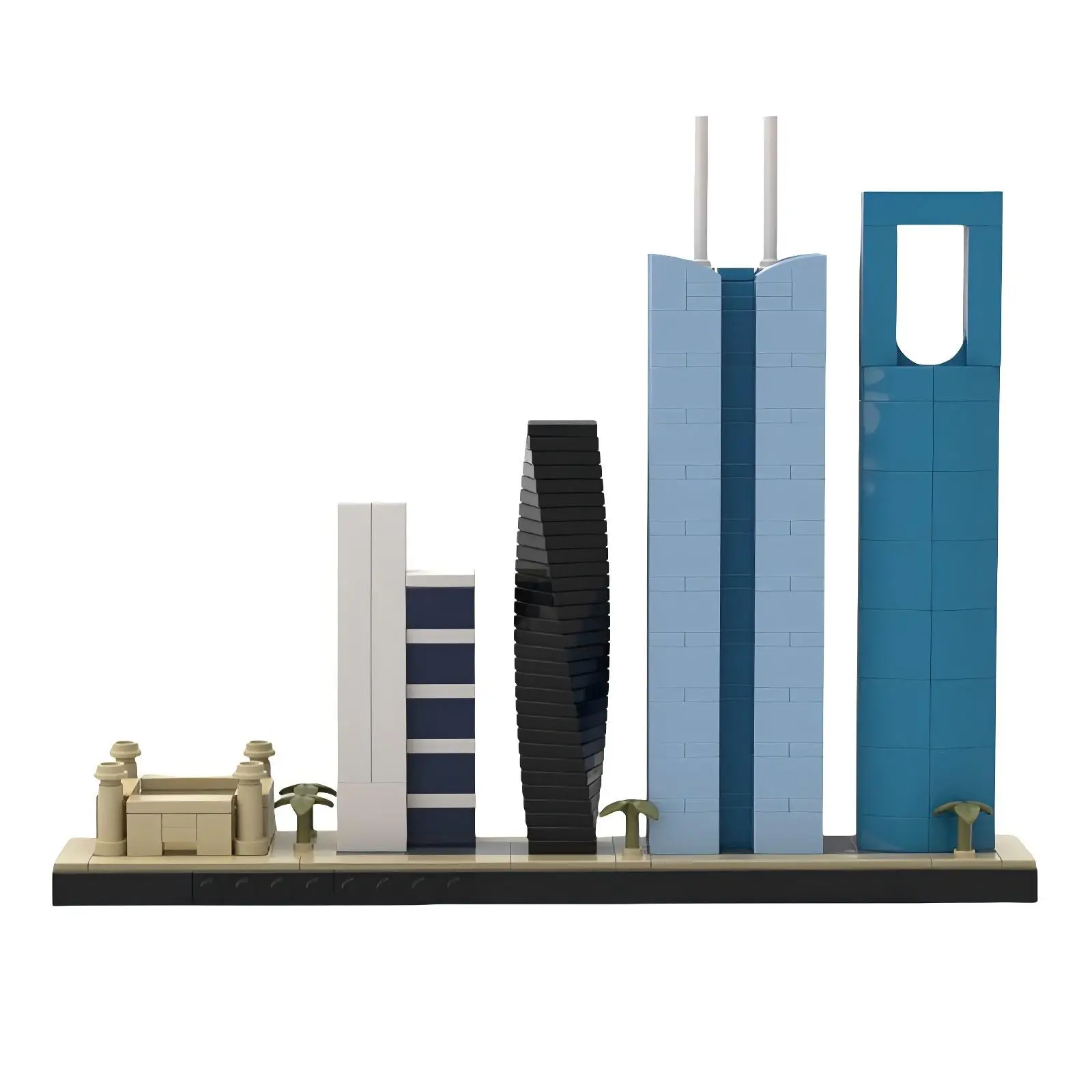 Kreatywny model architektury miasta, klocki konstrukcyjne MOC, panorama Rijady, zestaw do samodzielnego montażu dla dzieci, zabawka, prezent urodzinowy, ozdoba.