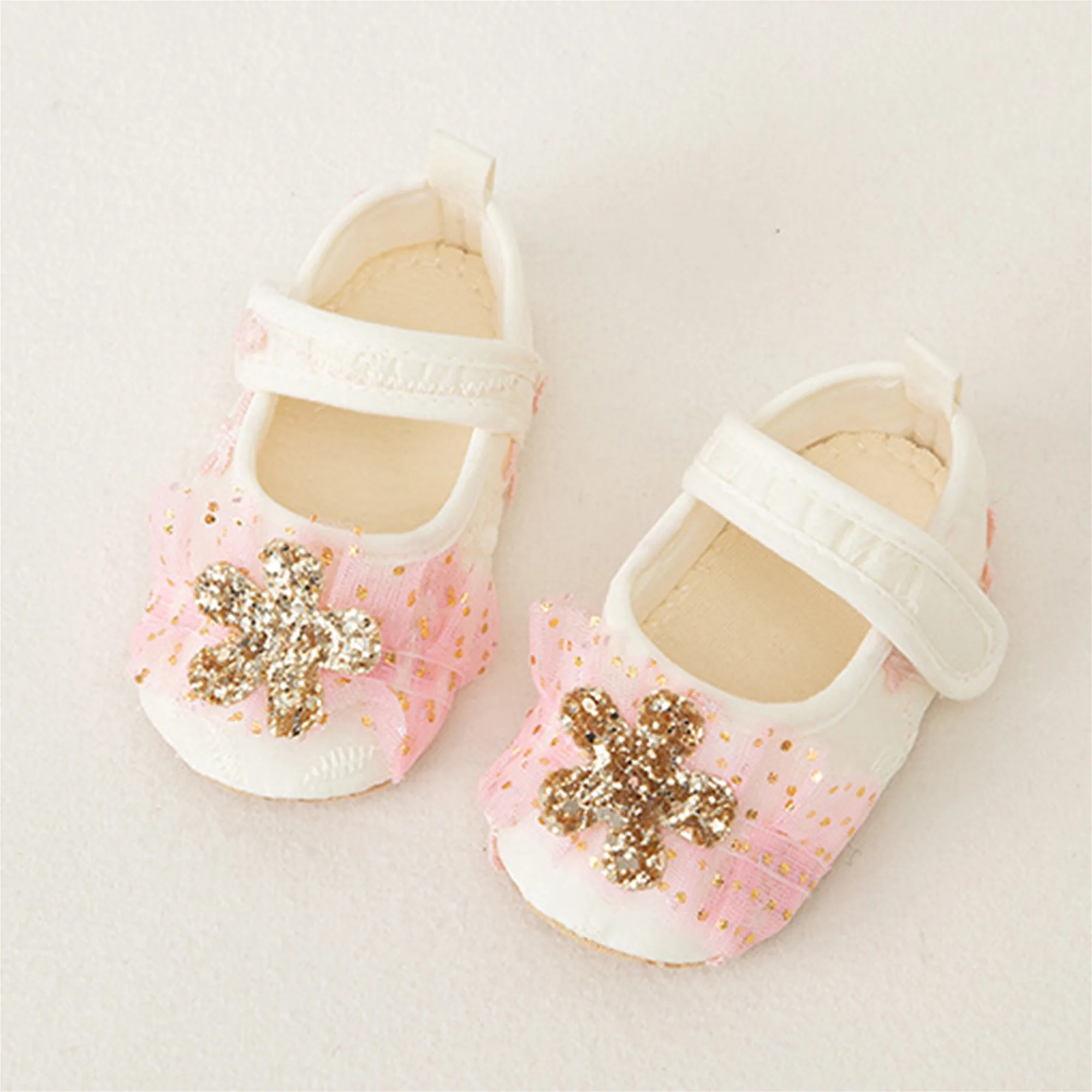 Infant Sparkly Sequin Mary Jane Shoes with Soft Sole for Baby Girls Cute Flower Crib Shoes for Parties Festivals and Baby