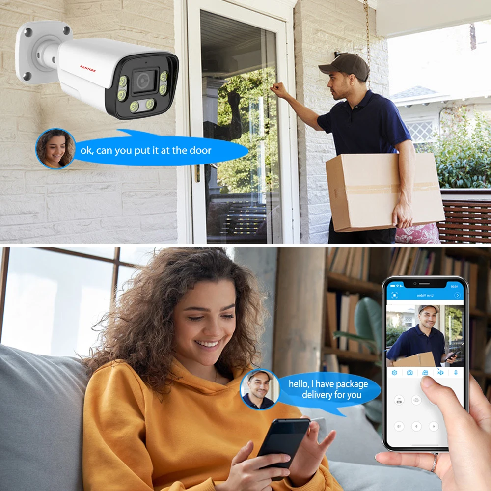 Imagem -02 - Kanture H.265 8ch ai Detecção Humana 4mp ao ar Livre em Dois Sentidos Áudio Cor Noite Sistema de Câmera Segurança Kit Vigilância por Vídeo Xmeye