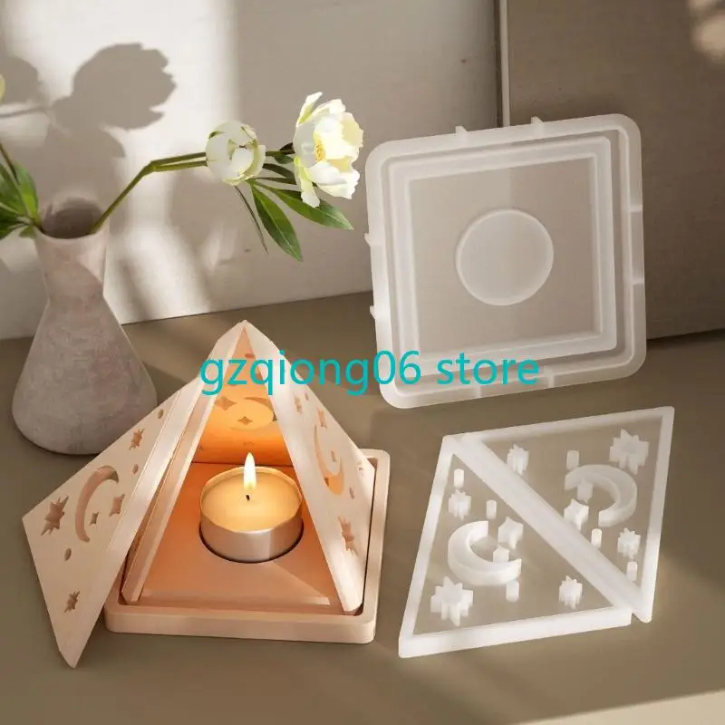 

K3NF Creative Pyramid Silicone Holder Mold For Handmade Holiday Decorations