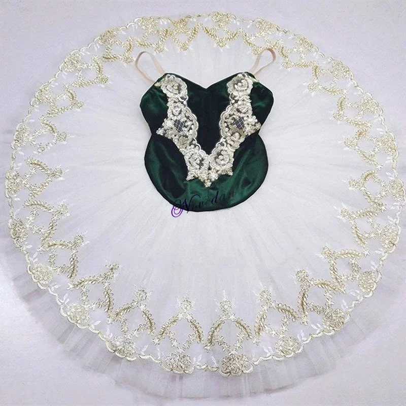 Tutú de Ballet profesional de flores, tutú de plataforma de Lago de cisne blanco, traje de baile de fiesta de bailarina romántica, vestido Balett para niña y Mujer