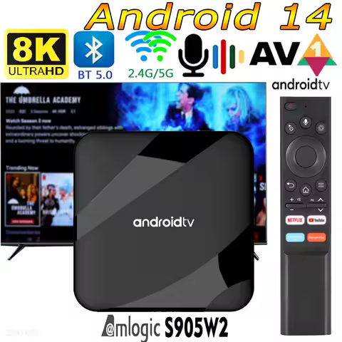 Smart Box Android 14 TV Box 4GB Ram 32GB Rom 4K Home Assistant Smart Home TV Media Player 8K BT5.0 Dual Wifi6 S905W 2025 TVbox
