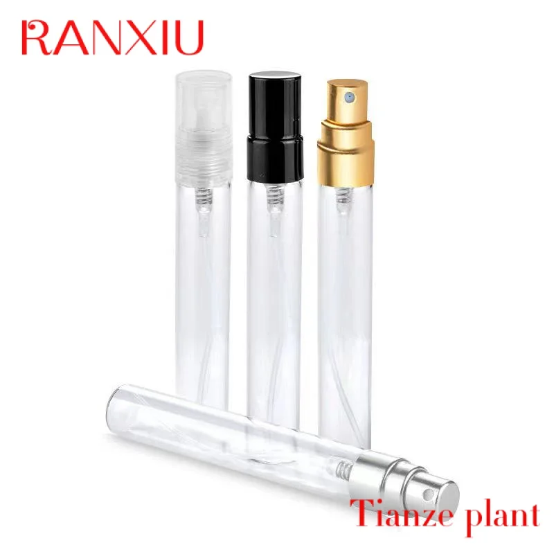 CustomFancy Luxury Round 2ml 3ml 5ml 10ml Mini Empty Spray Bottle Glass Perfume Sample Atomizer tester Oil Packaging