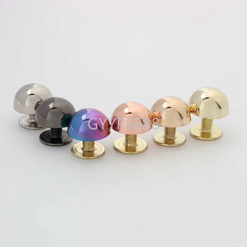 10-30-100pcs 6 colors rainbow 8*10mm alloy mushroom nail for handbag decoration fashion studs rivets purse decoration hardware