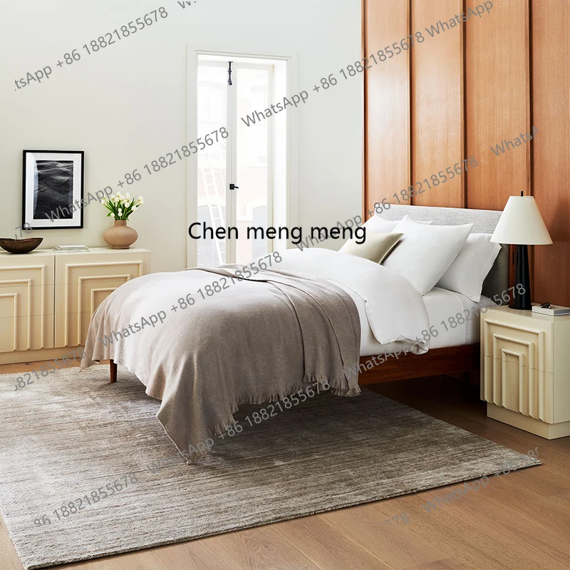 Nordic modern medieval retro cream style bedroom double pumping storage bedside cabinet