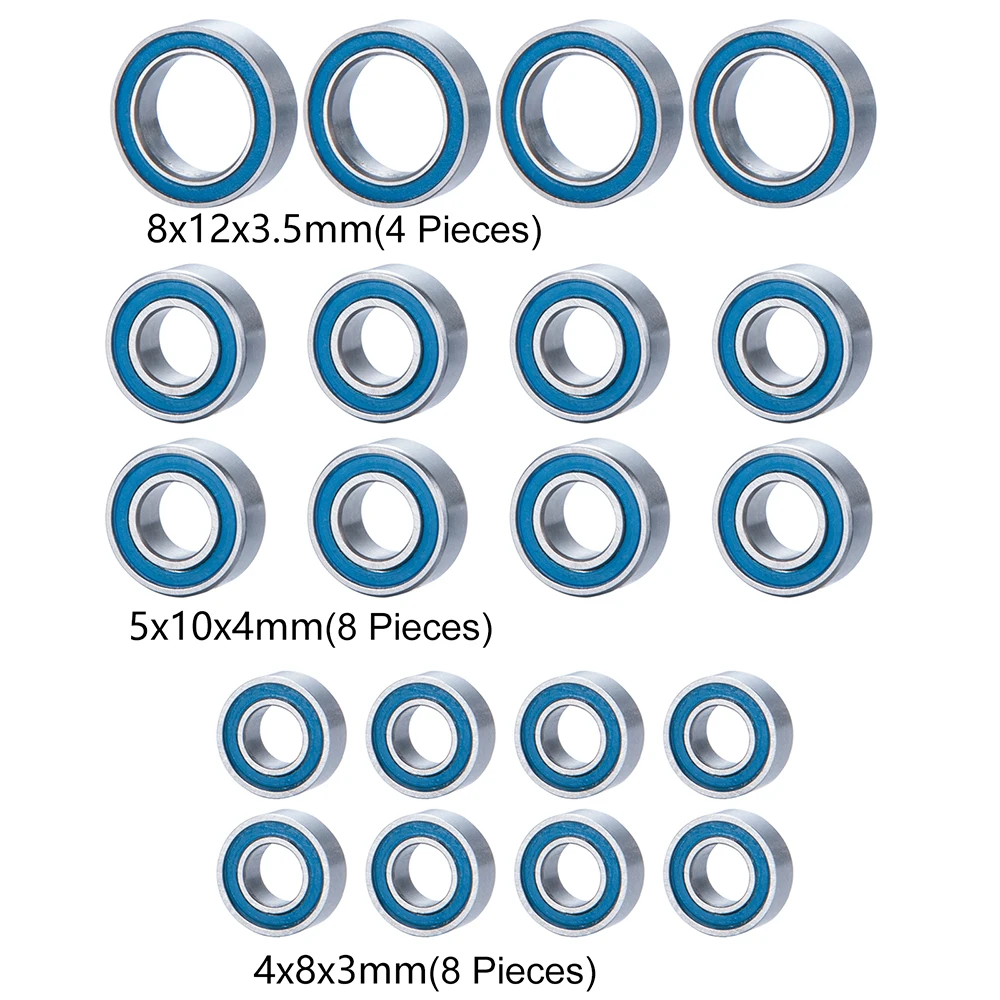 AXSPEED 20Pcs Wheel Hub Axle Sealed Bearing Kit for Kyosho Double Dare USA-1 RC Crawler Car Parts Accessories