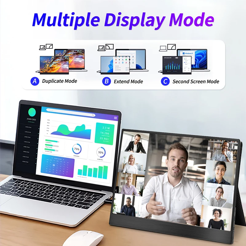 17inch Portable Monitor ADS-IPS 4K 3840*2160 96% NTSC,100%SRGB External Display Game PC Screen For Switch Laptop Mac