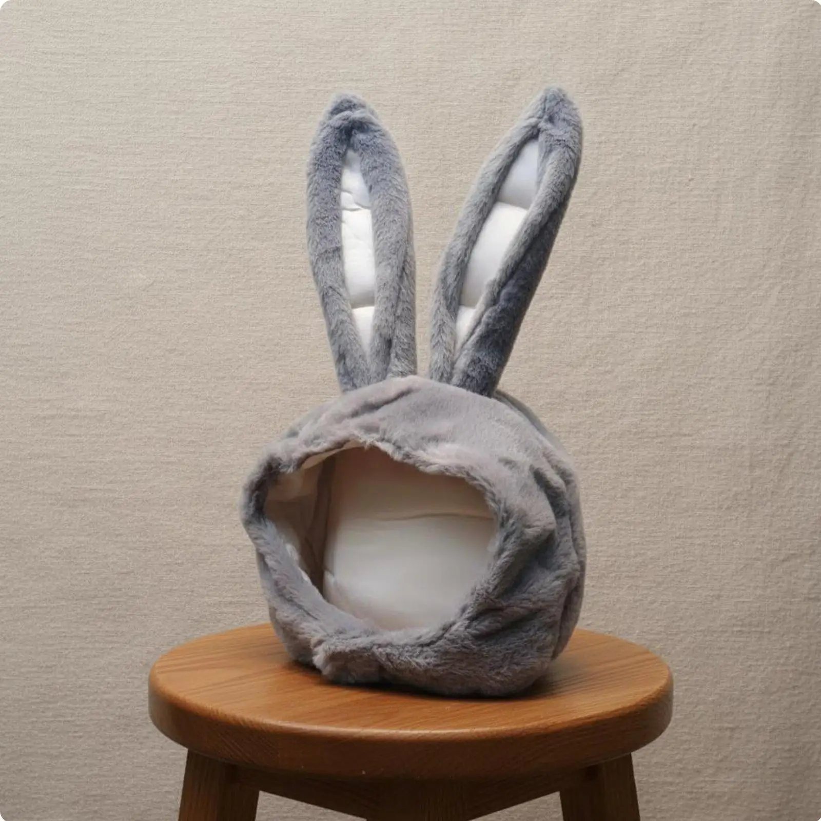 Rabbit Ears Hat Cute Animal Plush Cap Party Hat with Movable Ears for Creative Photoshoots and Cosplay Use
