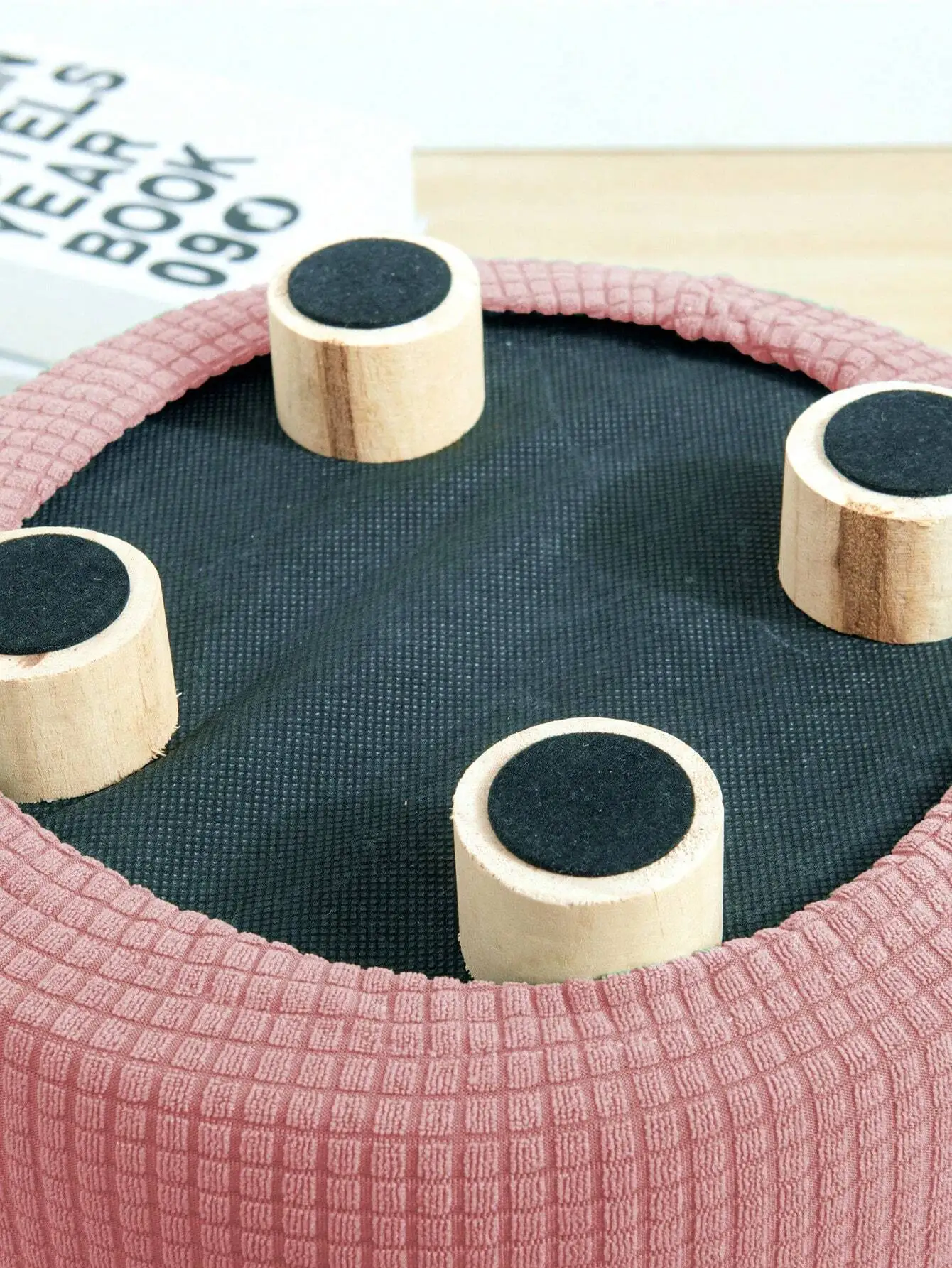Water-Resistant Plaid Pattern Small Cylinder Stool Cover Cobertora para lavadora Anti vibration pads Rubber demper e step