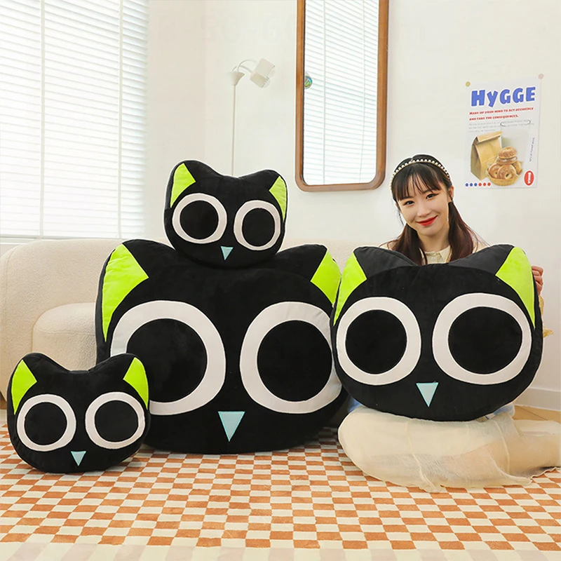 

Kawaii Black Cat The Legend of Luo Xiaohei, плюшевая игрушка, мягкая кукла, милая подушка с большим глазами, детский подарок на день рождения, Рождество, мягкая кукла-кошка