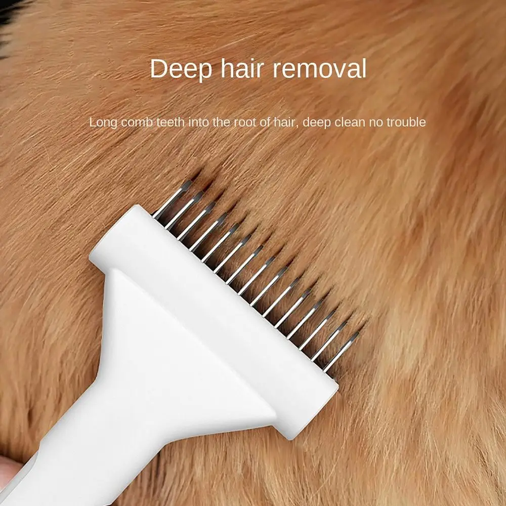 Cepillo para perros de acero inoxidable ABS/304, mango ergonómico, herramienta de aseo versátil, cepillo para quitar gatos, herramienta de peine para mascotas de tamaño compacto