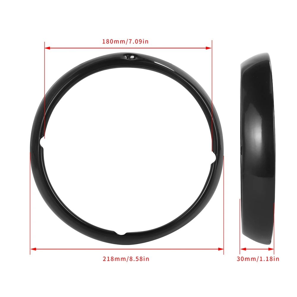 7" Motorcycle Headlight Trim Ring Cover For Harley Touring Road King Electra Tri Glide CAO Chrome