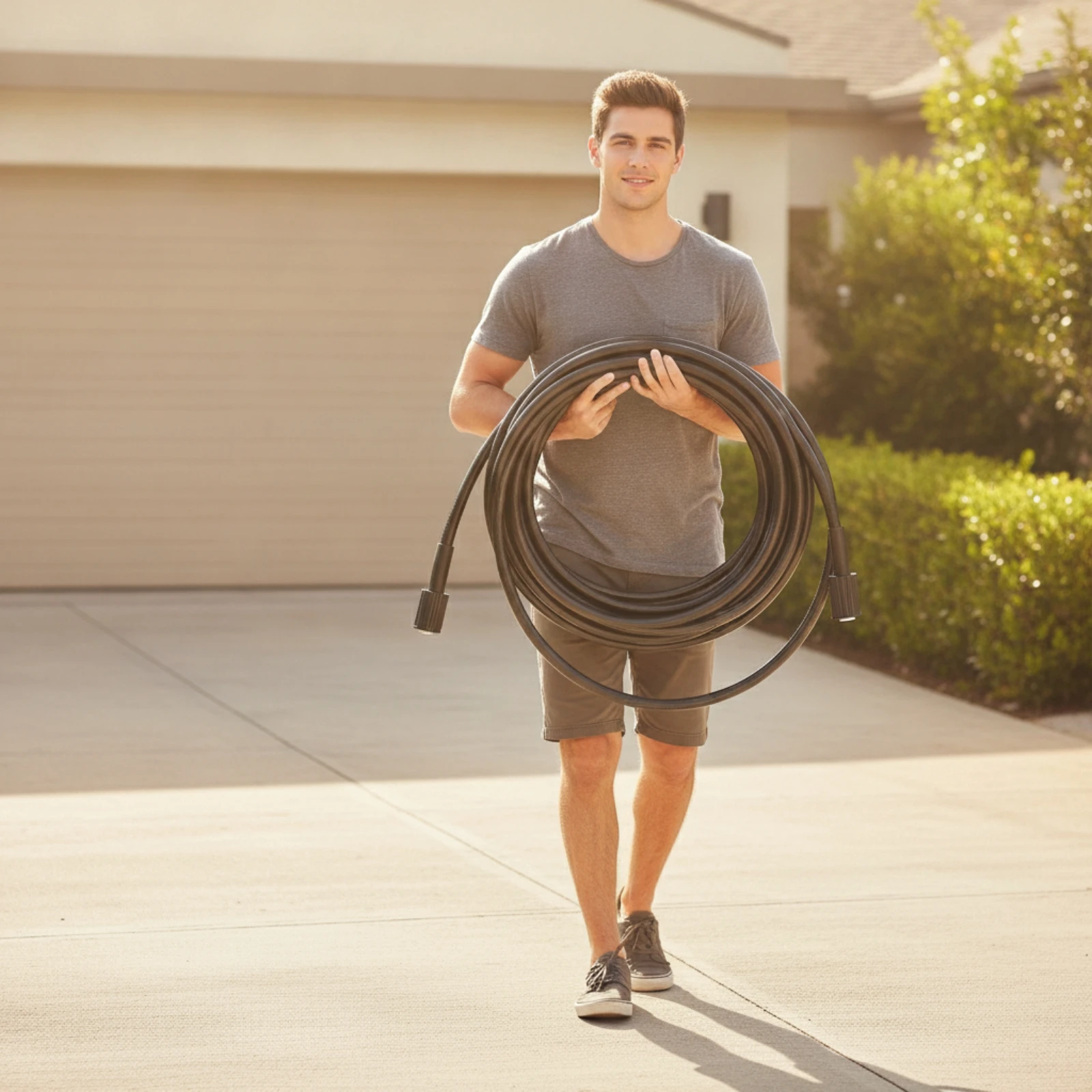 Pressure Washer Hose Flexible Car Wash Hose Long-Lasting Abrasion Resistant for Driveway Cleaning