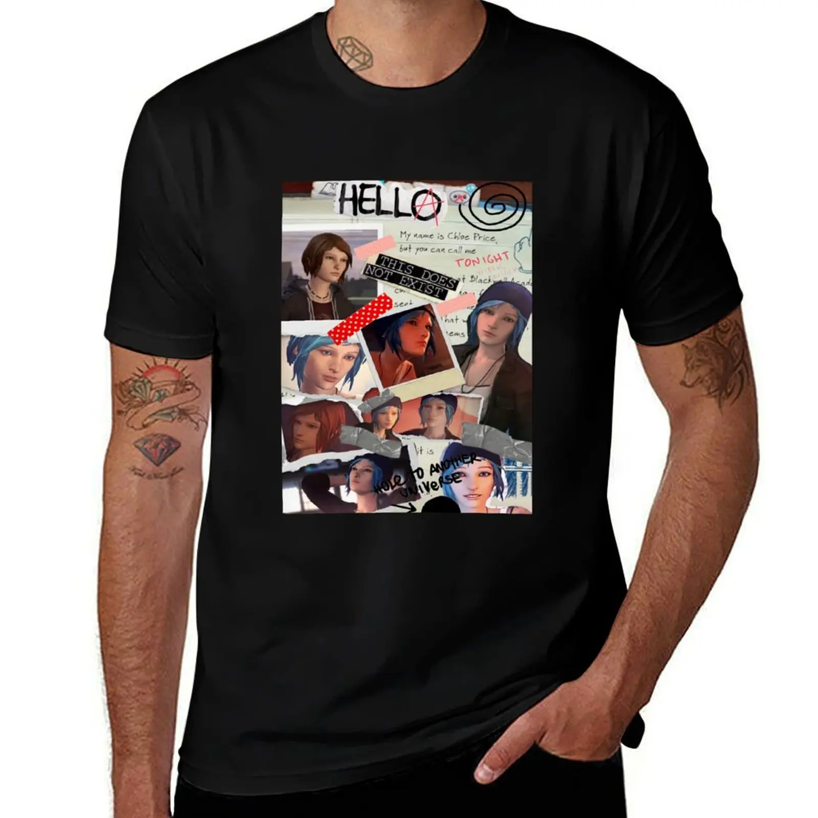 

CHLOE PRICE COLLAGE T-Shirt Man t-shirt funny gifts blue archive Men's cotton t-shirt