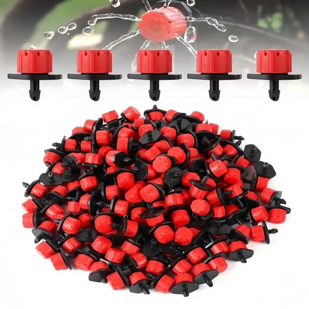 50pc Adjustable Flow Garden Plastic Drippers 8 Holes Scattering Sprinkler Flower Fruit Tree Dedicated Nozzles Gardening Supplies
