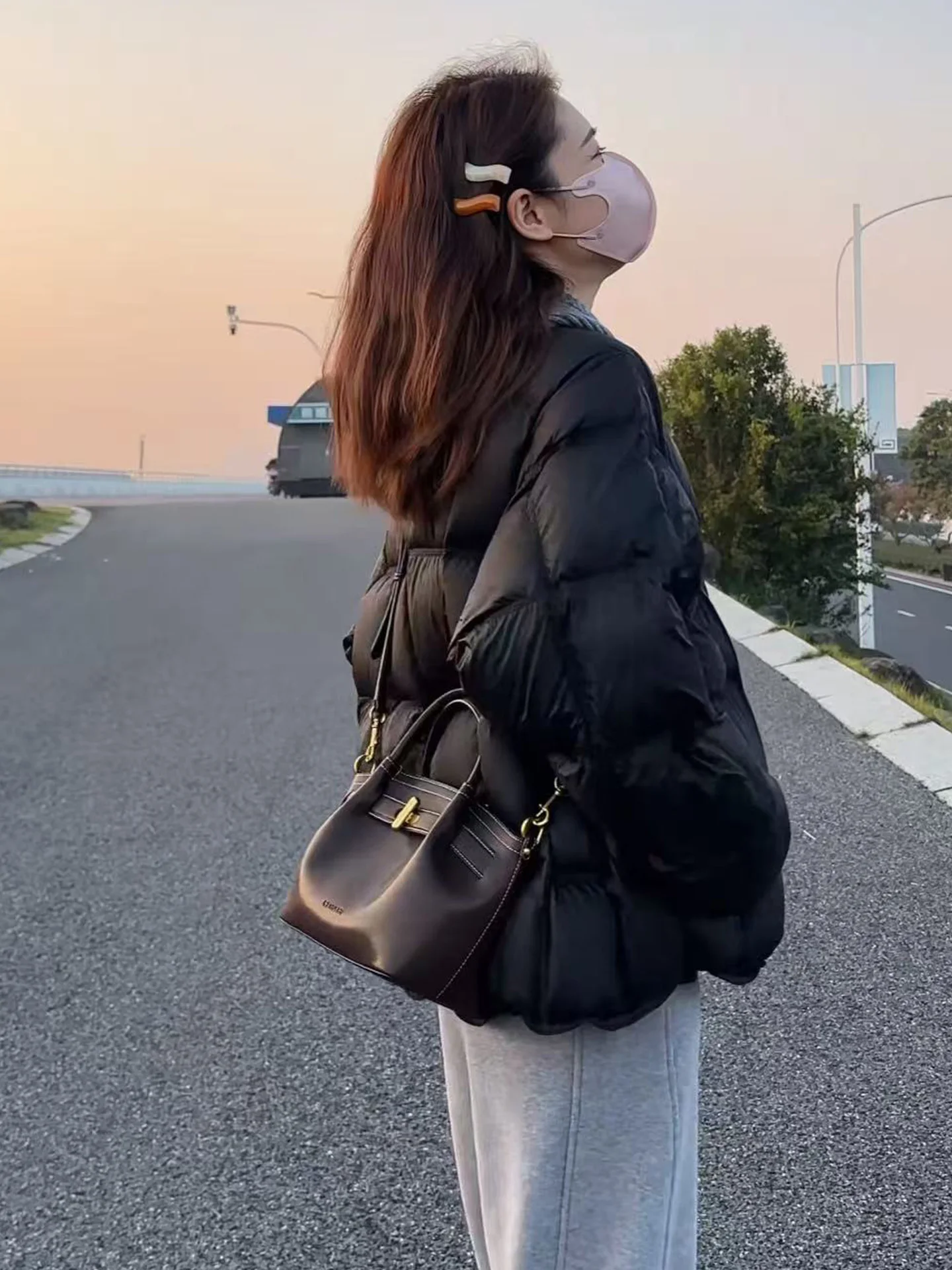 

Winter Bla Tote Handbag Women's Commuter Luxury Sensation Crossbody Buet Bag Casual Simple Sle Soft Polyester