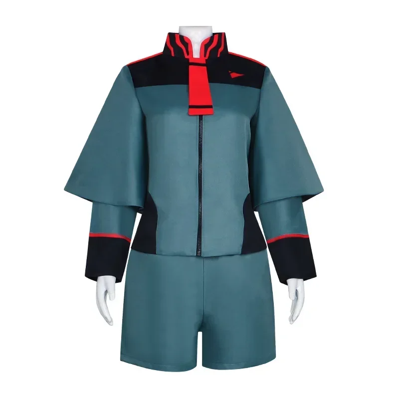 بدلة أنيمي المتنقلة جاندام: الساحرة من ميركوري سوليتا ميورين ريمبران أزياء تنكرية للنساء البالغات معطف شورت بدلة الهالوين