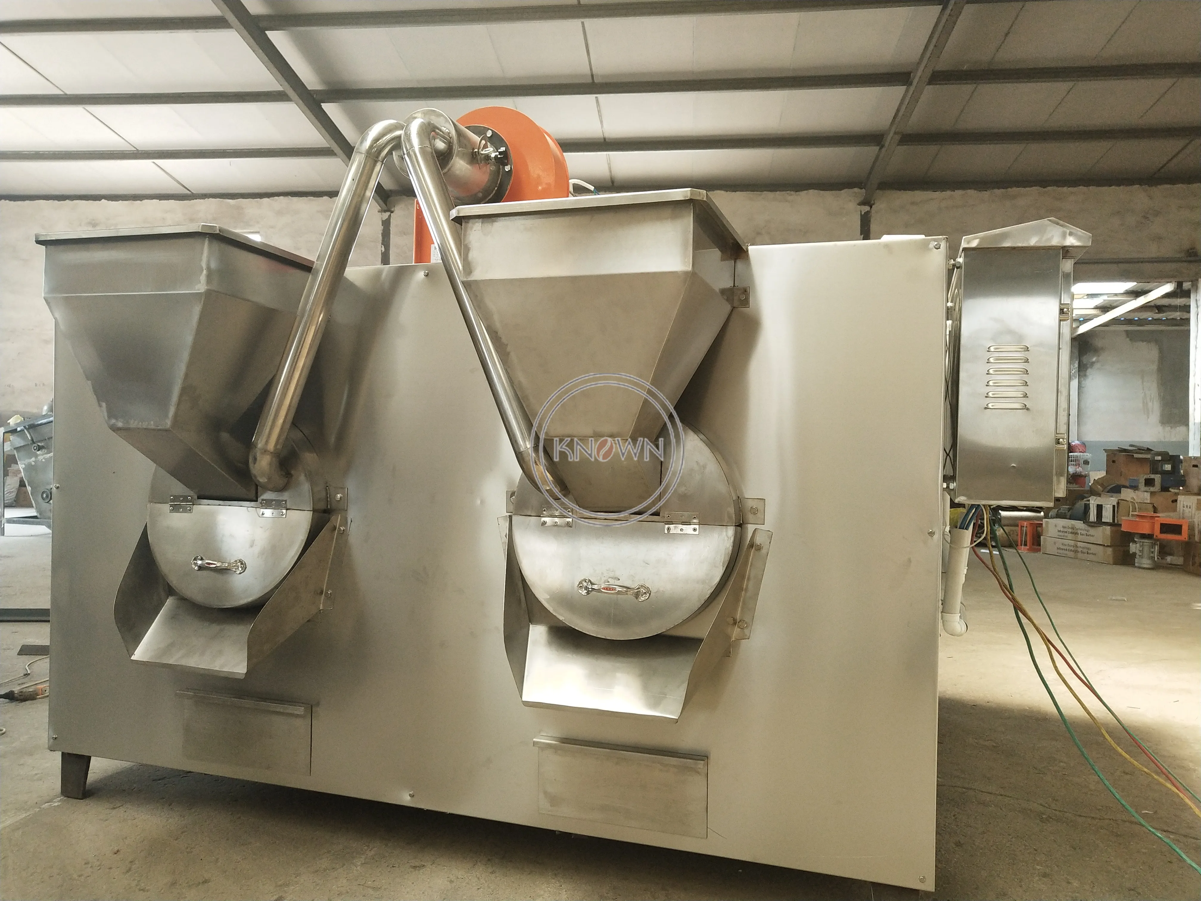 Small Capacity 180-250kg/Hour Cocoa Bean Nut Roasting Machine Lpg Style Peanut Roaster Machines