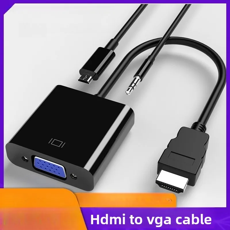 HDMI To VGA Cable with Audio Power Supply 1080p Adapter Cable Laptop High Definition Monitor Connector