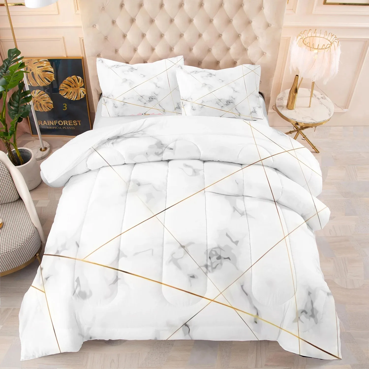 Abstract Black Gold Marble Duvet Cover Set PillowcasesTwin Queen King 200x200 Bedding Set Nordic Luxury Designer