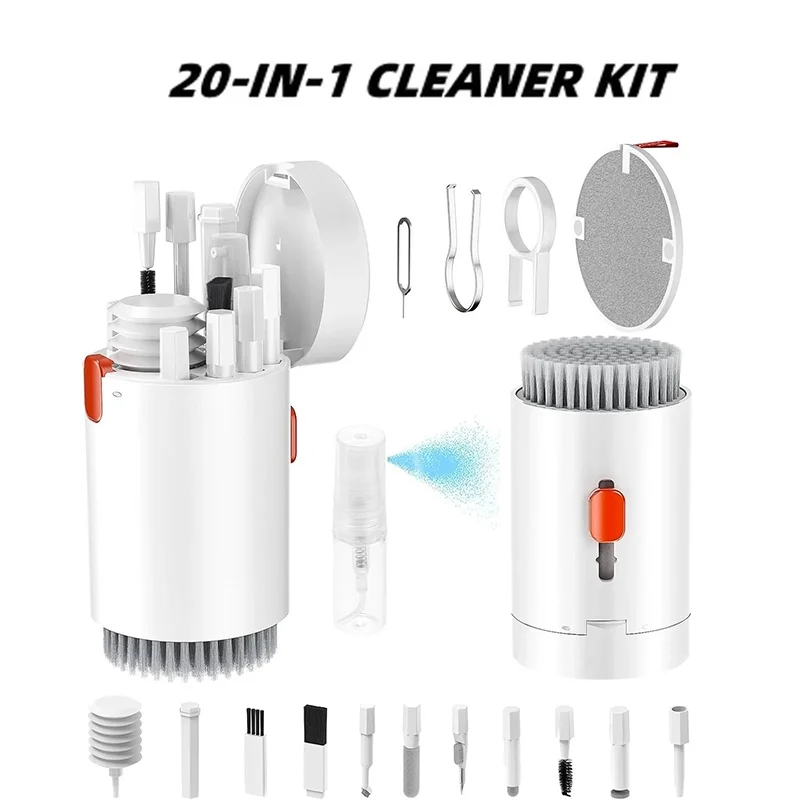 20 In 1 Multifunctional Cleaning Kit Computer Keyboard Cleaner Pen Brush For IPad Phone Earphones Cleaning Tools Keycap Puller