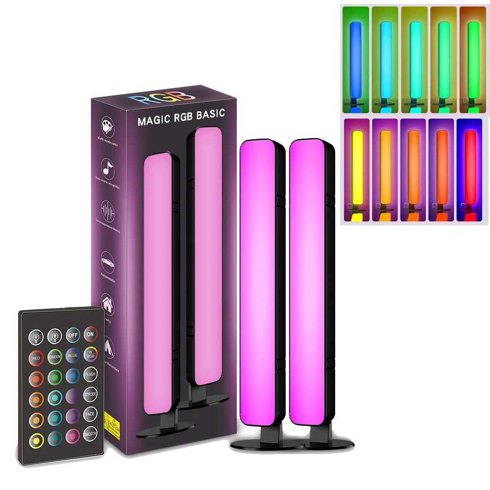 

USB LED RGB Voice Control Pickup Atmosphere Light Intelligent Remote Control Color Changing Multifunctional Desktop Decoration