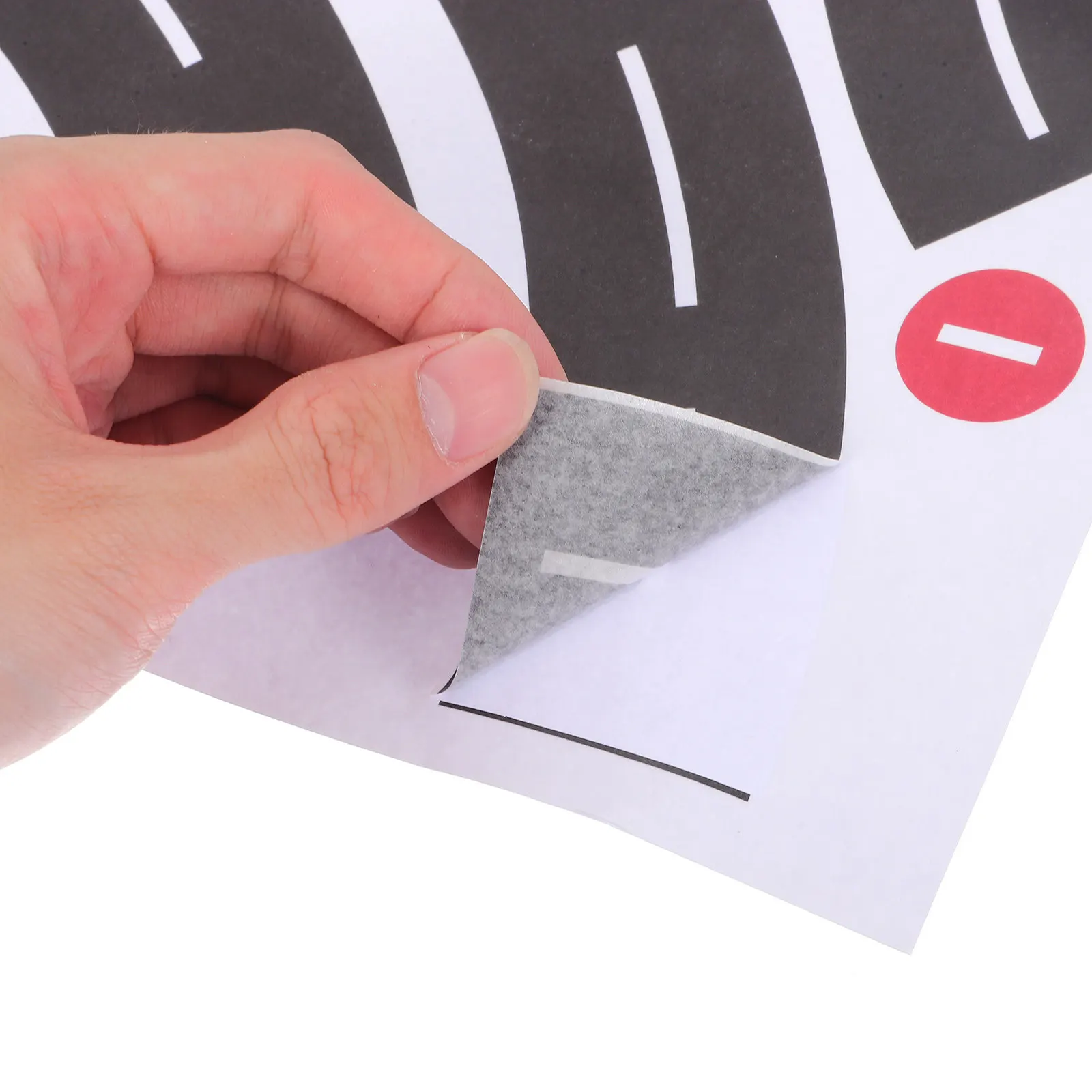 10Sets Curve Road Stickers DIY Traffic Signs Removable Adhesive Road Safety Educational Decals for Floors Walls