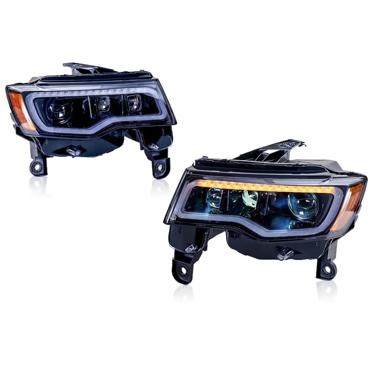 Car Styling Head Lamp AssemblyFor Jeep Grand Cherokee Headlights 2014-2021 Upgrade Modified to NEW Dynamic trun LED Headlights