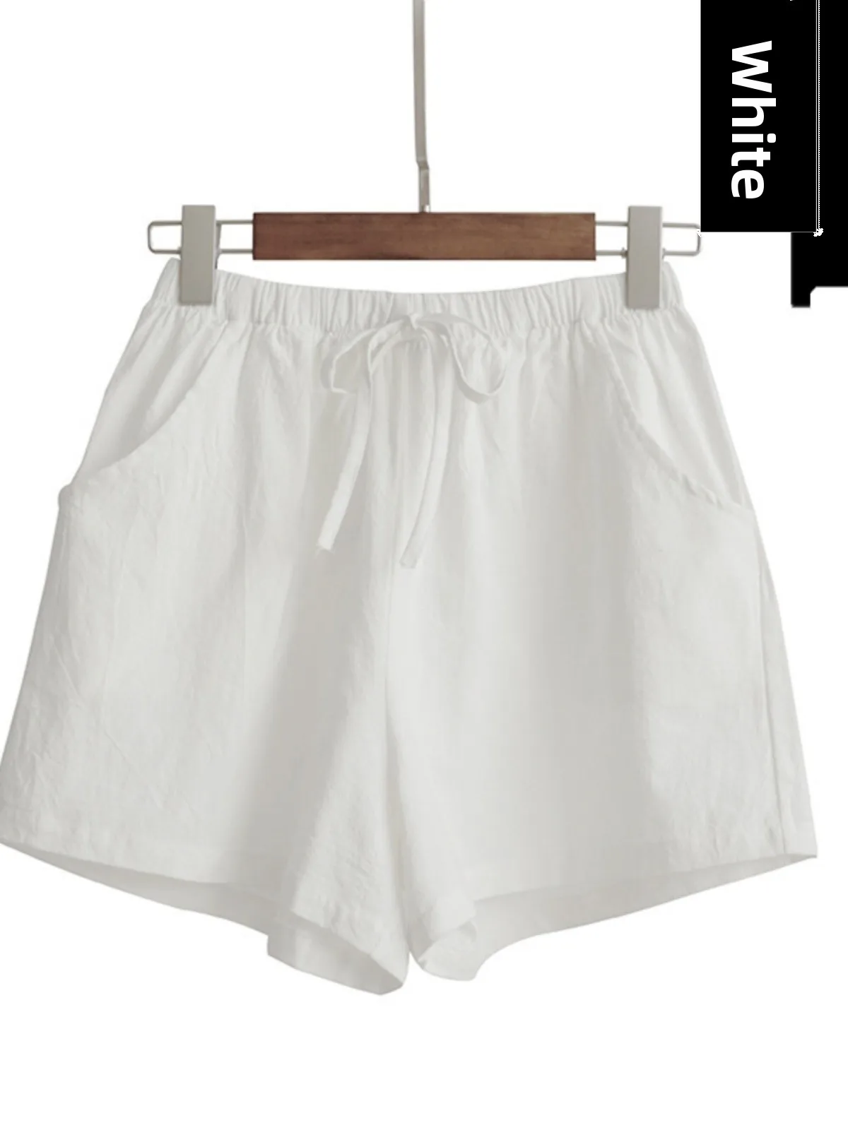 Cotton Linen Short Pants Women\'s Spring Summer New Style Casual High Waist Wide Leg Pants Home Sleepwear Five-Point Pants