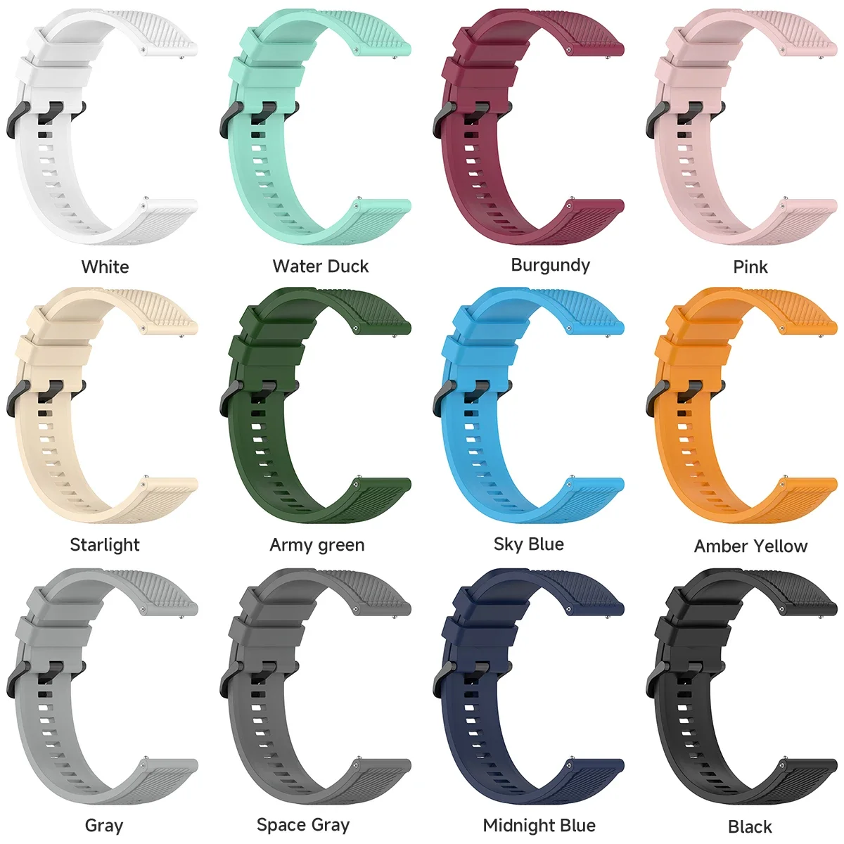 22 مللي متر 20 مللي متر سيليكون الفرقة لساعة هواوي GT5 4 3/GT5 Pro 46mm سوار لساعة سامسونج جالاكسي 7 5 برو 6/4 حزام كلاسيكي #4