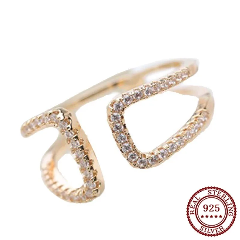 

Новинка 2025, модное очаровательное кольцо из чистого серебра 925 пробы с атмосферным бриллиантом, женское открытое кольцо с огненным камнем и бриллиантом, ювелирные изделия