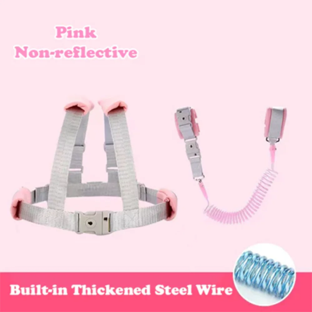 Steel Wire Toddler Harness Leashes 2 in 1 Adjustable Breathable Anti-lost Wrist Link Band Comfortable Soft Children Harness