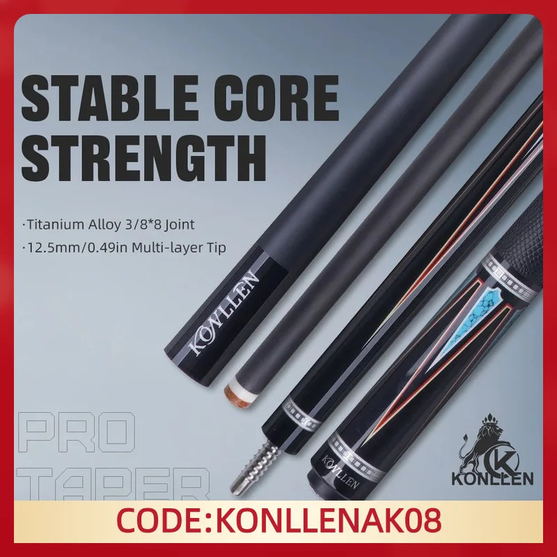 

KONLLEN AK-08F Pool Cue with 12.5mm Tip Carbon Fiber Professional pool cues for Billiard Cue
