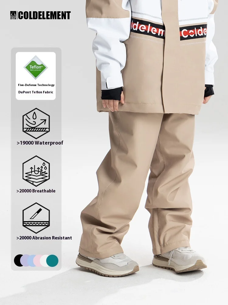 Calças infantis à prova de vento, à prova d'água e quente, equipamento de esqui para meninos e meninas, calças de esqui para meninas, calças de esqui infantis diárias