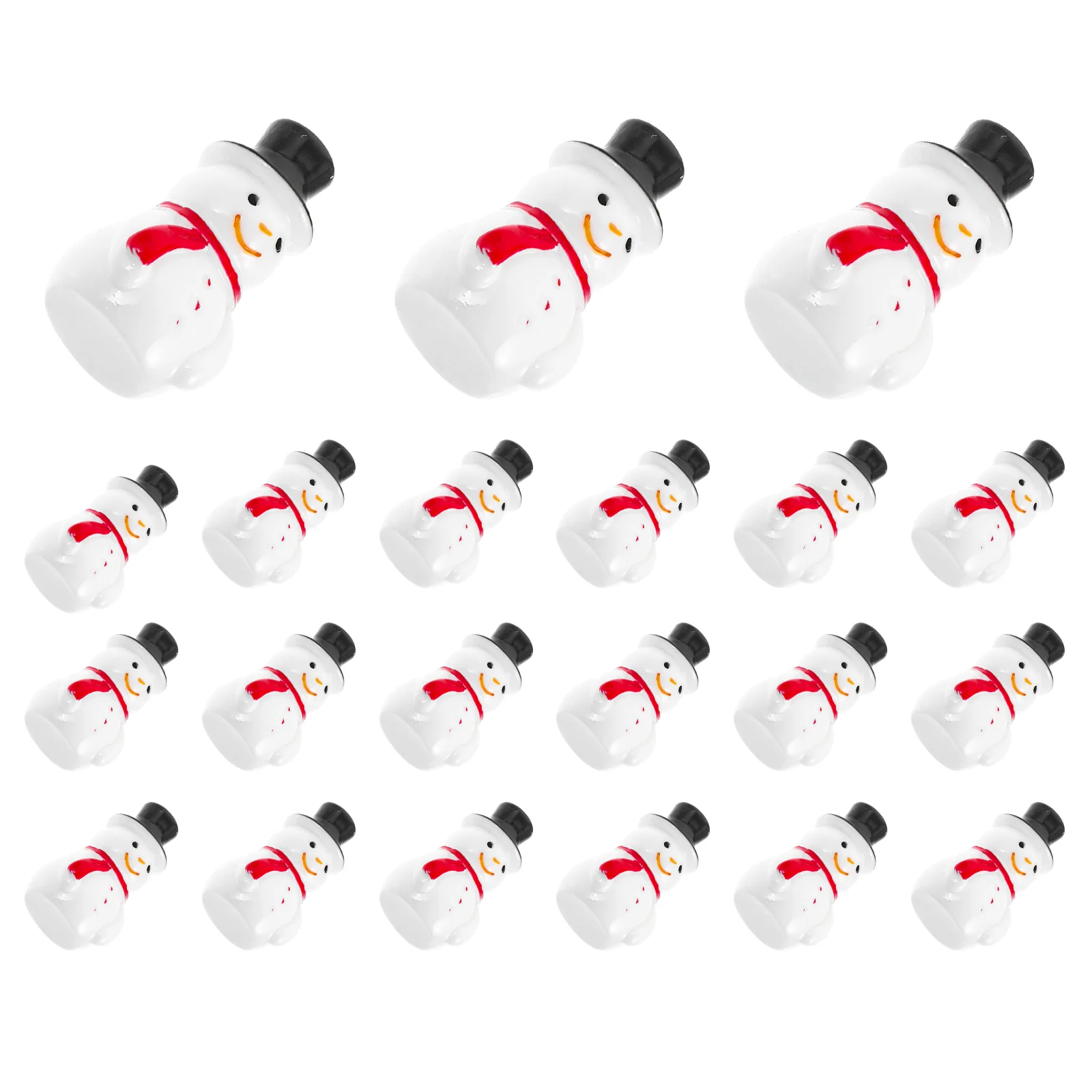 

20 Pcs Mini Snowman Toy Christmas Miniature Indoor Micro Landscape Decor Resin Figures Child