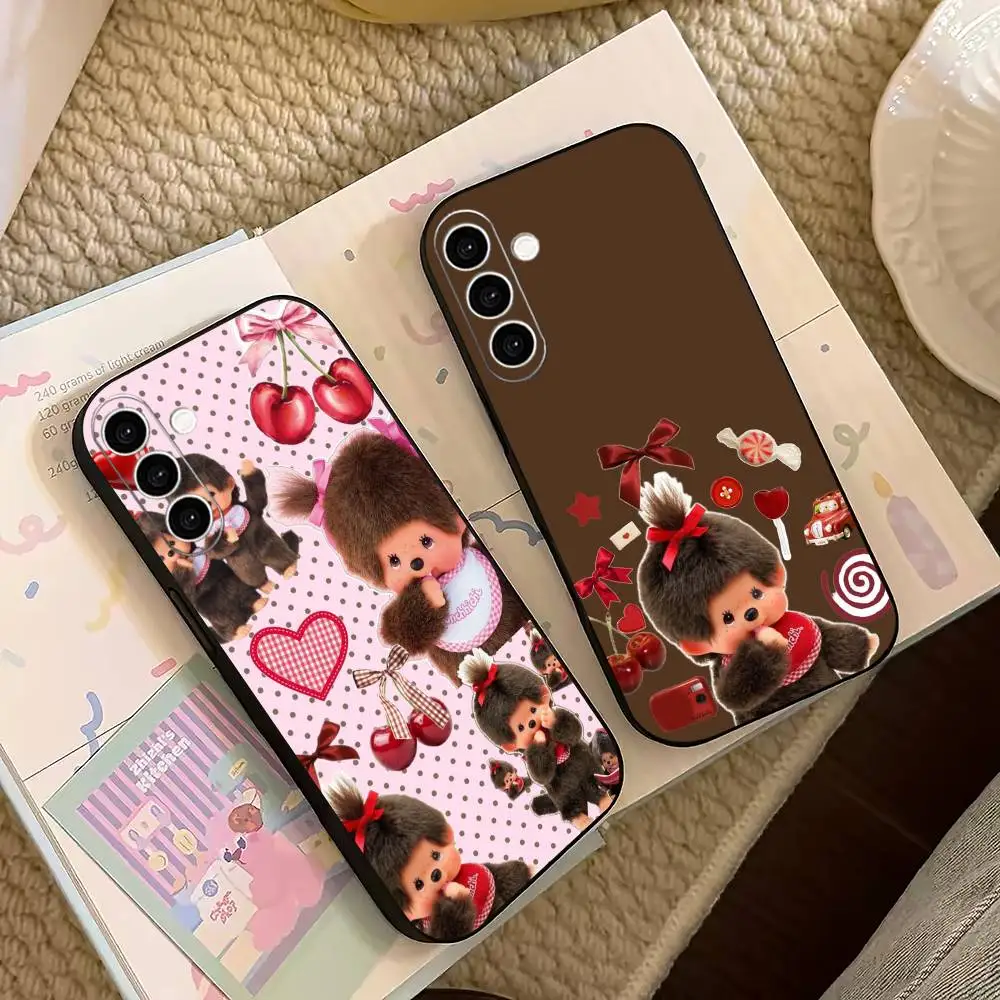

Cute Monchhichis Phone Case For Samsung Galaxy A73,A72,A71,A70,A53,A52,A51,Others Soft Black Cover