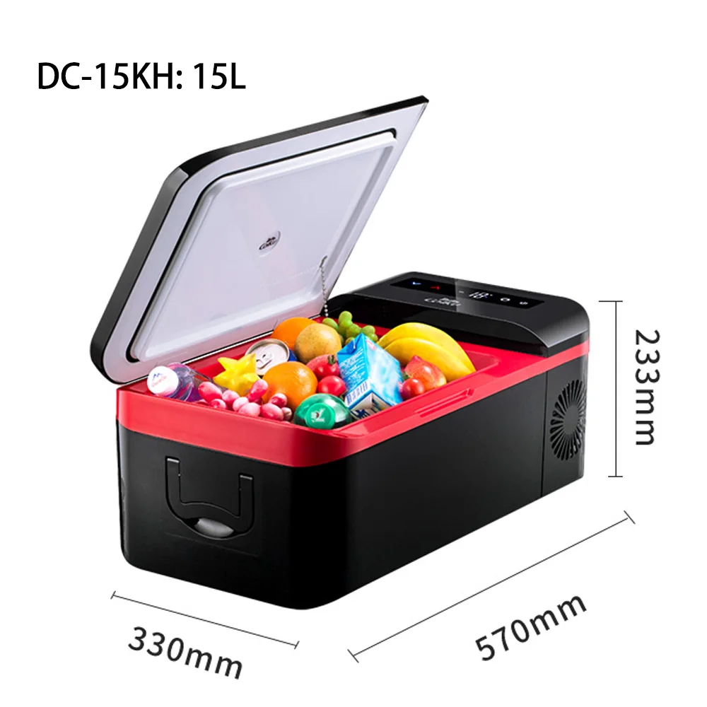 Mini Table Top Fridge Refrigerator 12V Black And Red Car Smart Portable Small Fridge With DC Powerfor Camping