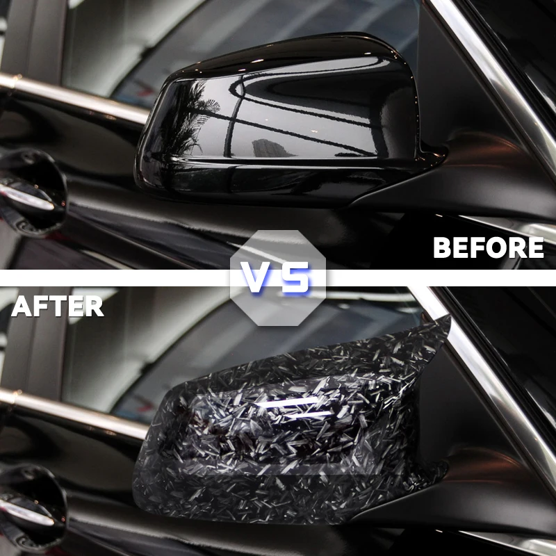 F10 F11 Car Rearview Mirror Cap Side Mirror Covers Carbon Fiber Style Black Fit For BMW 5 Series F18 Pre-LCI 2010-2013