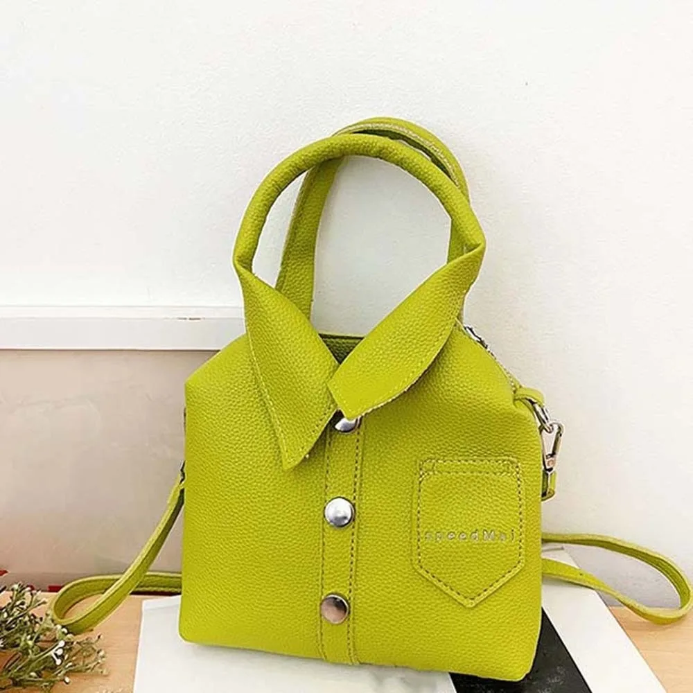 

Элегантная сумка через плечо в форме одежды, корейский стиль, креативная квадратная компактная сумка на плечо, текстурированная женская сумка с магнитной кнопкой