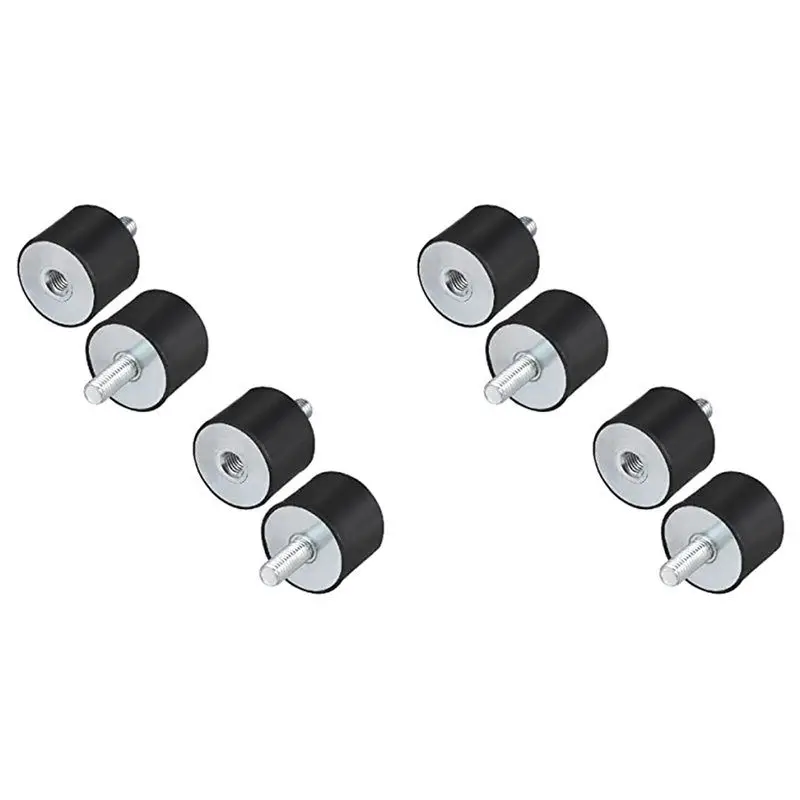 

【NEW-SALE】8Pcs M8 Thread With Studs 40Mm X 30Mm Cylindrical Shock Absorber Rubber Mounts, Vibration Isolators Steering Damper