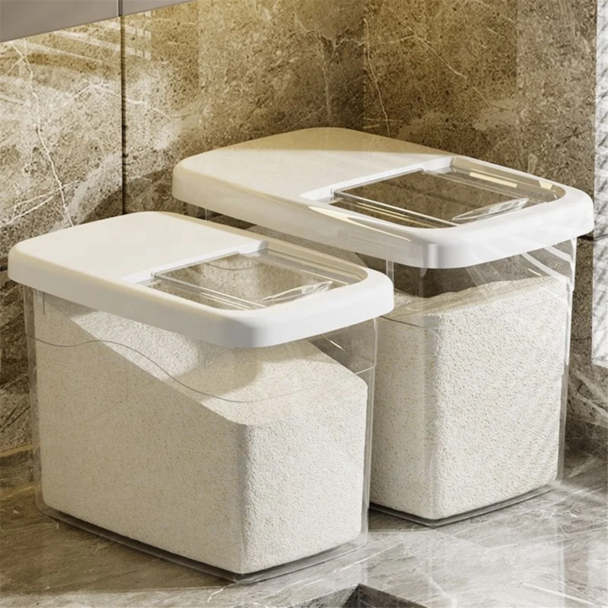 SPOR Rice Storage Box Rice Dispenser Rice Container Grain Storage Jar Cereal Dispenser Pet Food Container Kitchen Organizer,S