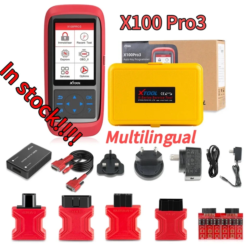 XTOOL X100 Pro3 Auto Key Programmer ECU Reset OBD2 Car Code Reader Diagnosis Scanner Free Update More Functions than X100 PRO2