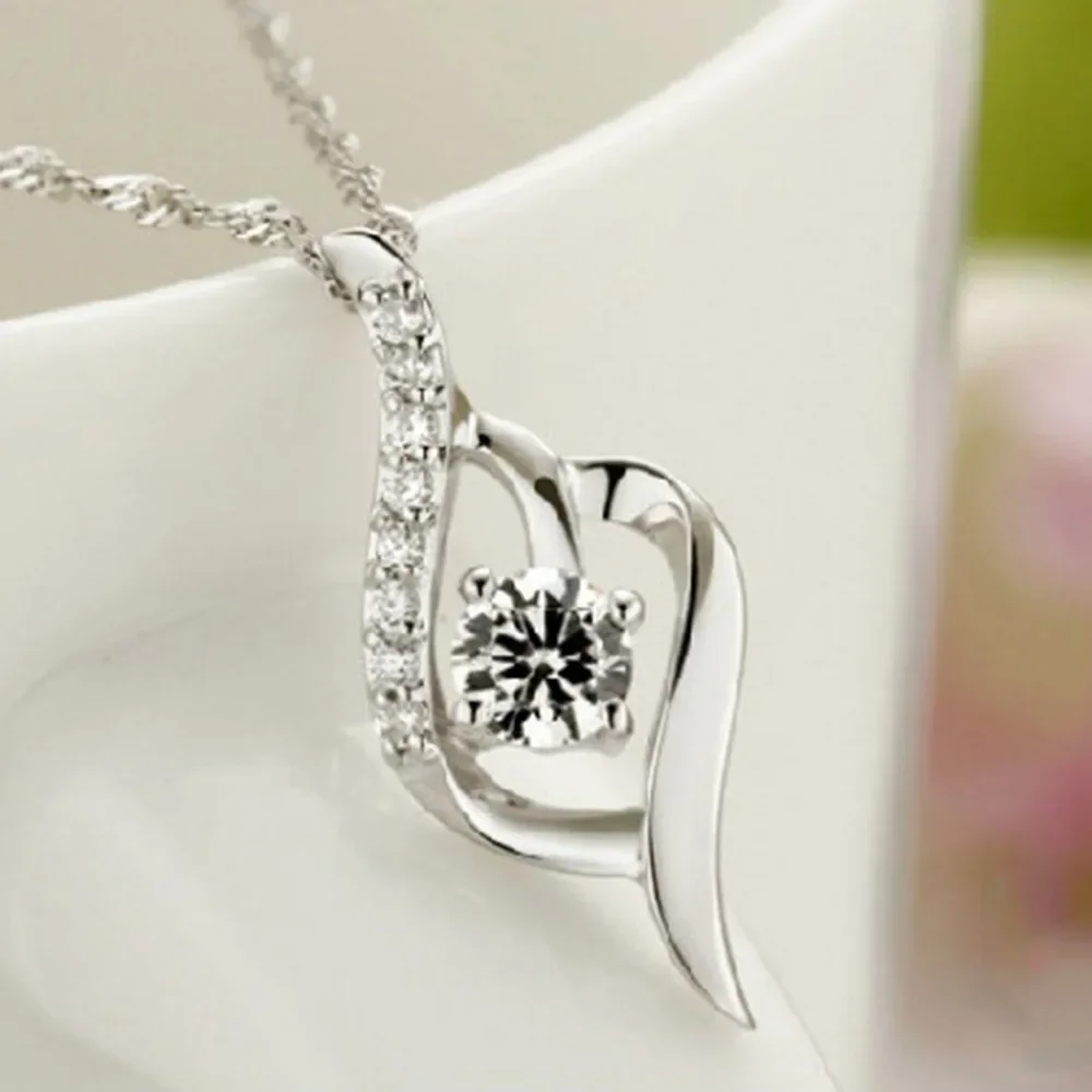 925 Sterling Silver Necklace Single Sparkling Zircon Clavicle Chain for Women Wedding 18k Gold Plated Jewelry collares